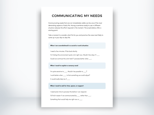 Communicating My Needs PDF
