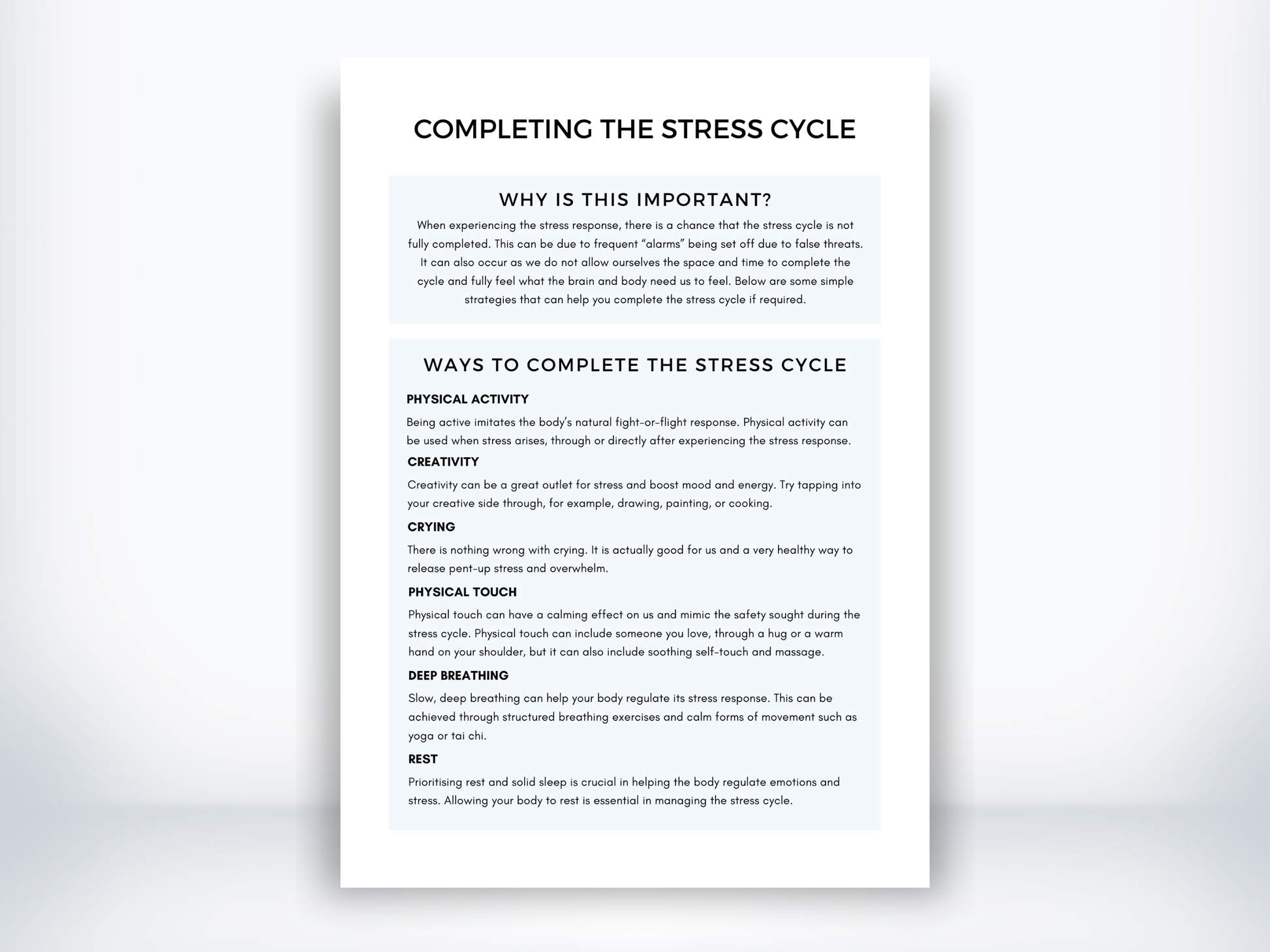 Completing The Stress Cycle PDF