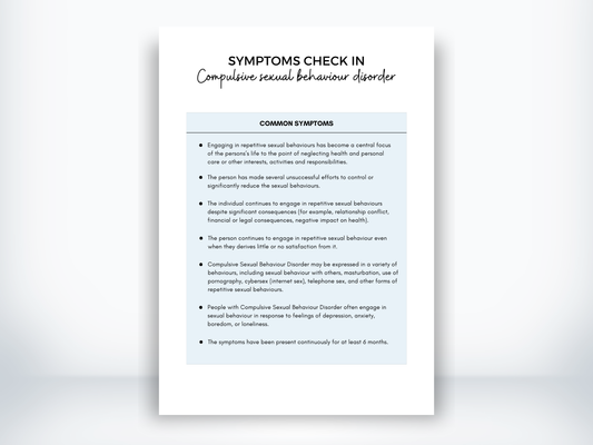 Compulsive Sexual Behaviour Disorder Symptoms PDF