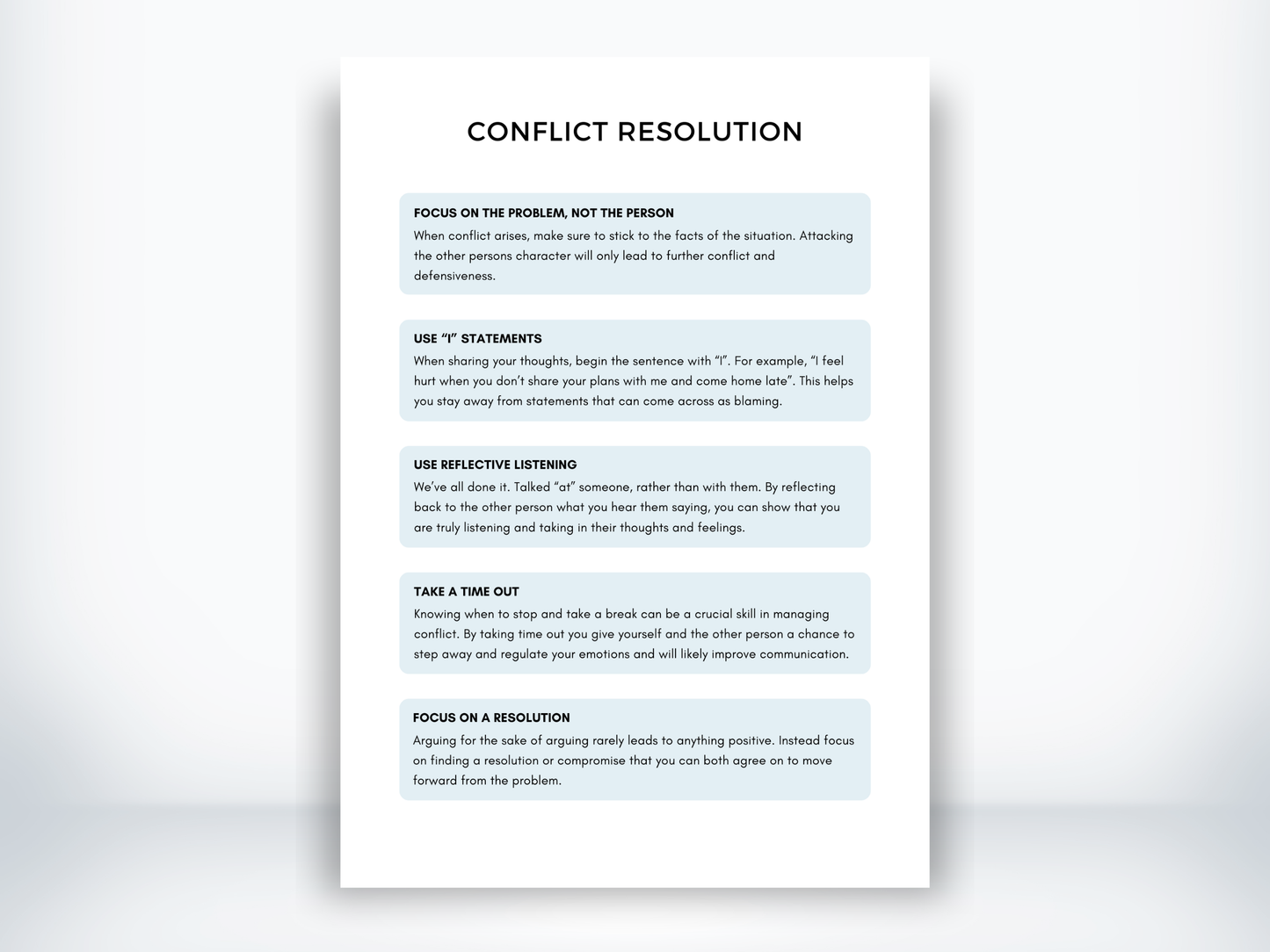 Conflict Resolution Skills PDF