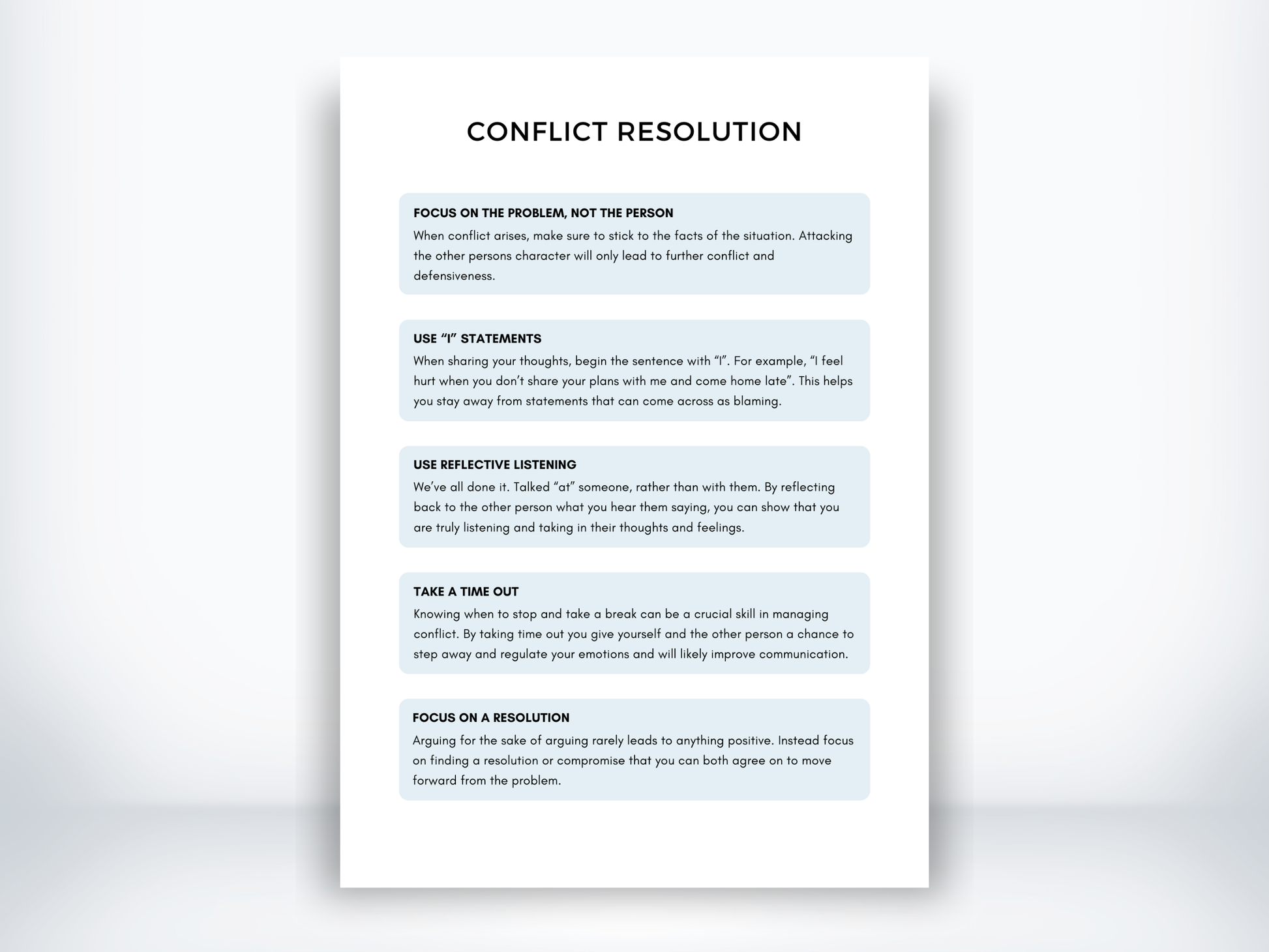 Conflict Resolution Skills PDF
