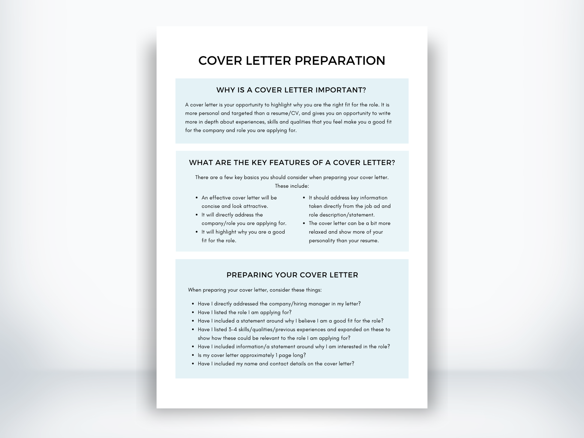 Cover Letter Preparation for Job Searching PDF