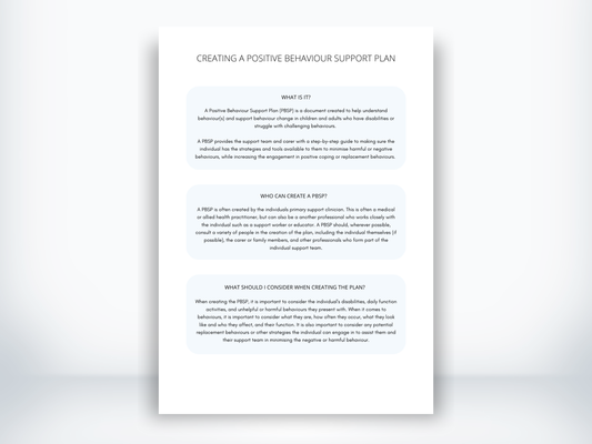 Creating A Positive Behaviour Support Plan PDF