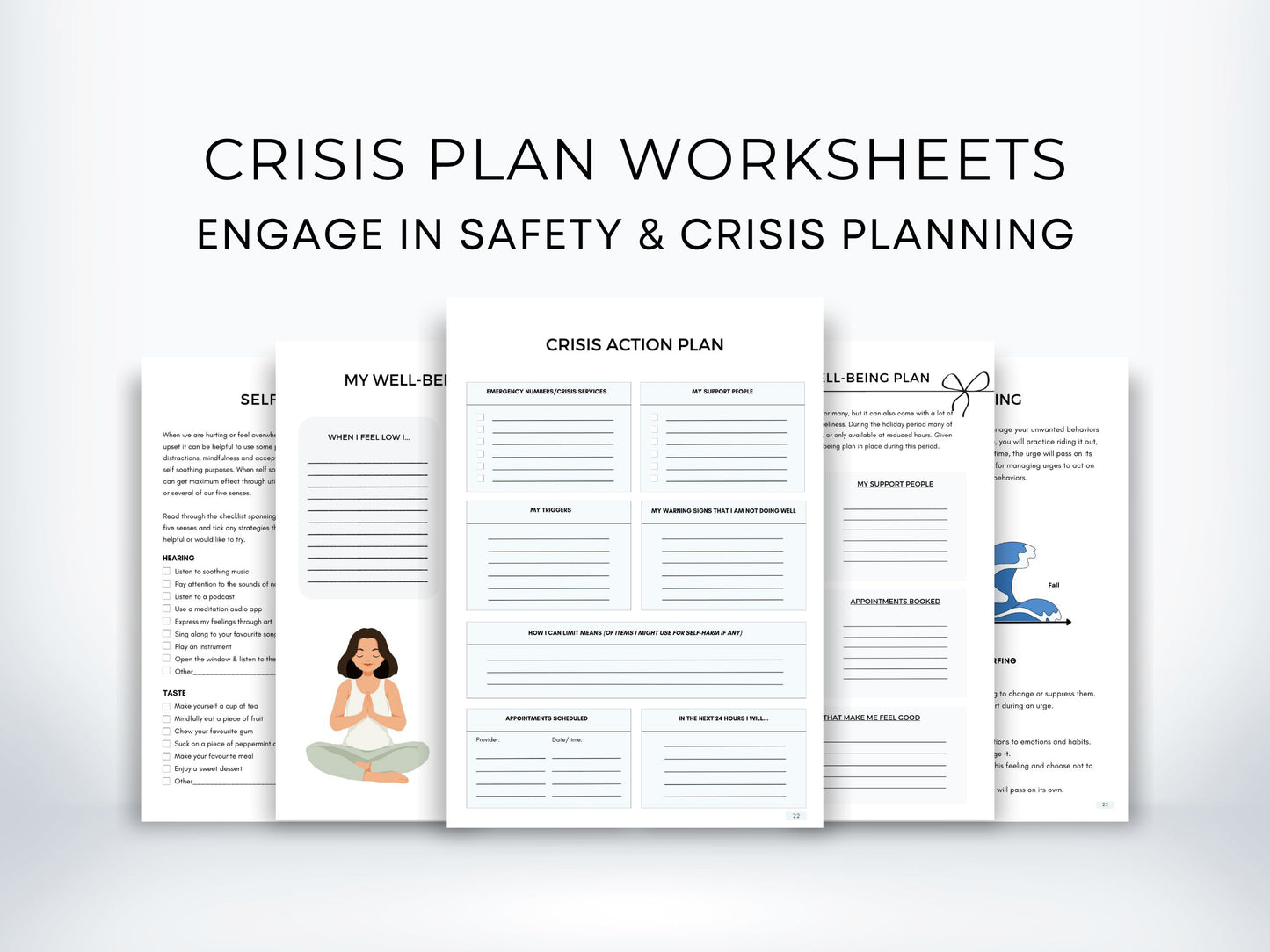 Crisis Plan Worksheets Bundle