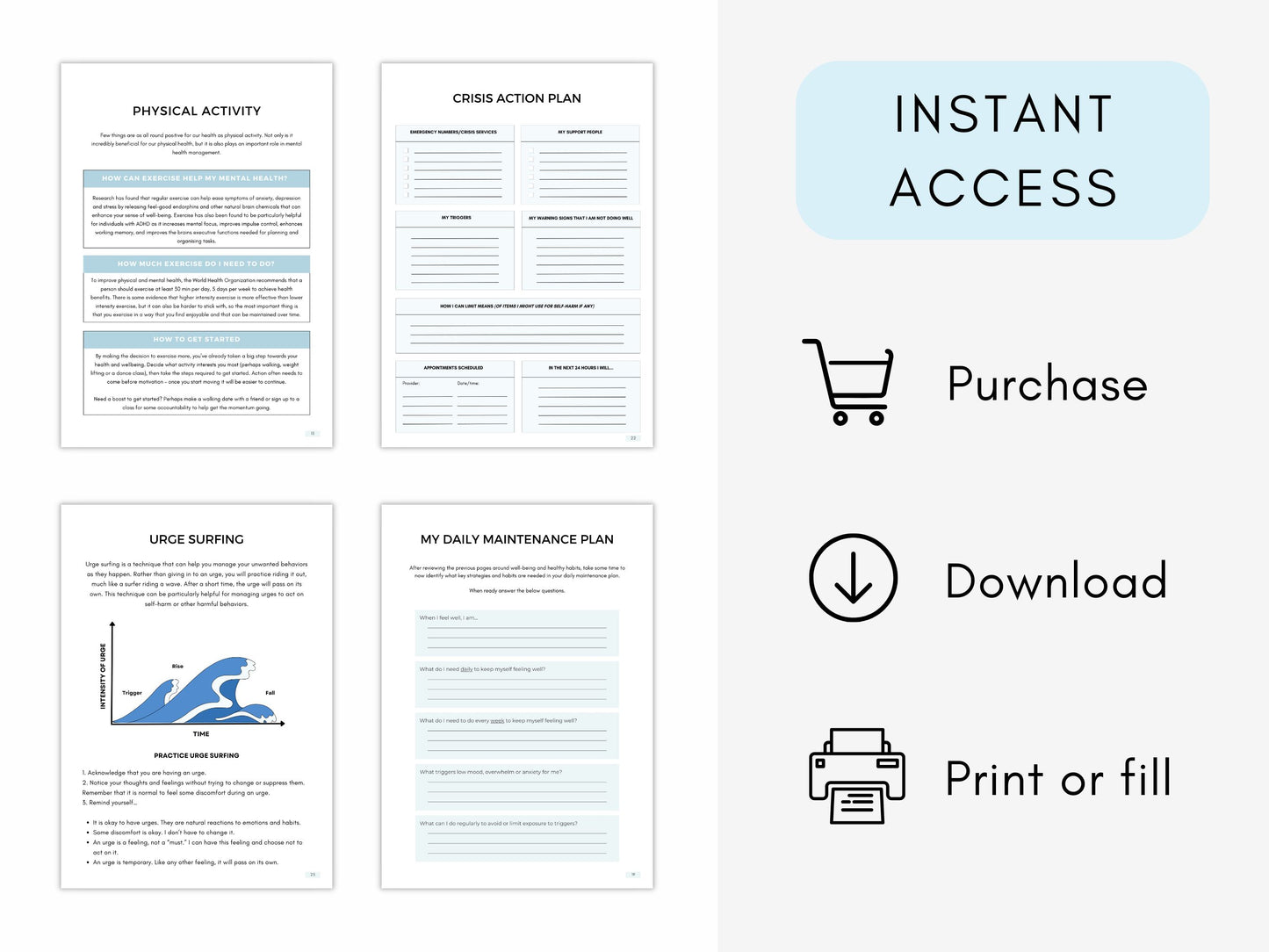 Crisis Plan Worksheets Bundle