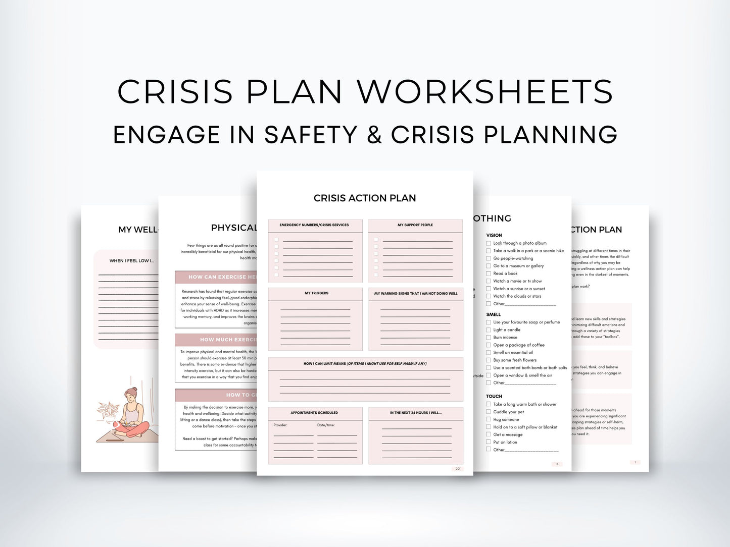 Crisis Plan Worksheets Bundle