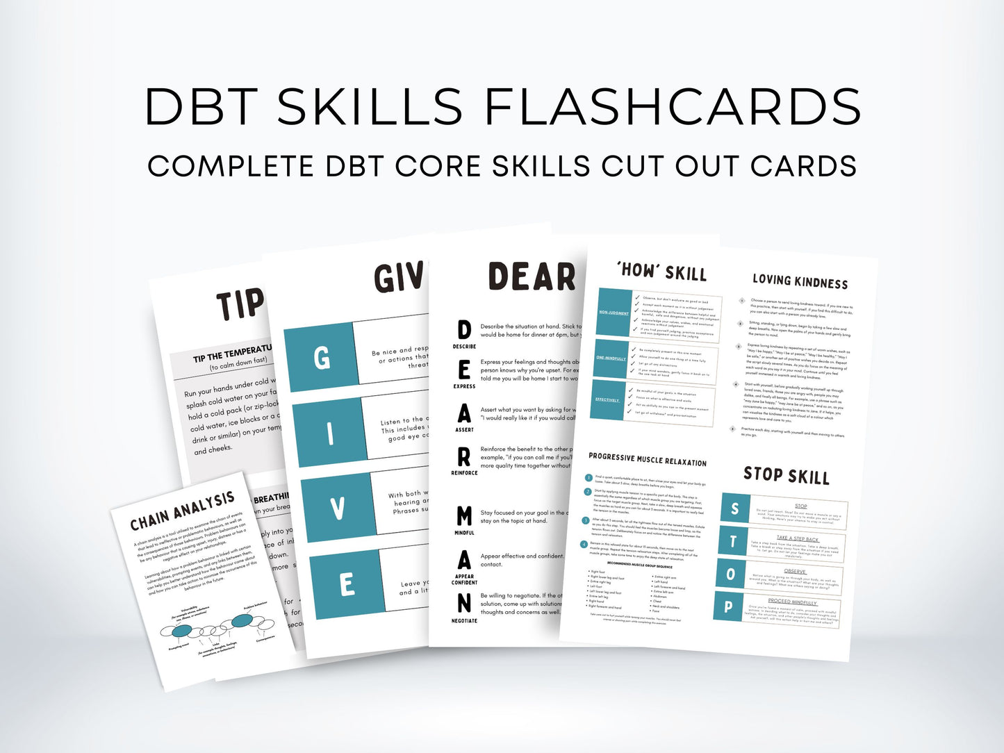 DBT Skills Flashcards Bundle PDF