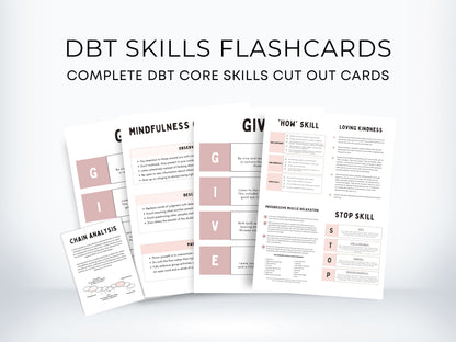 DBT Skills Flashcards Bundle PDF