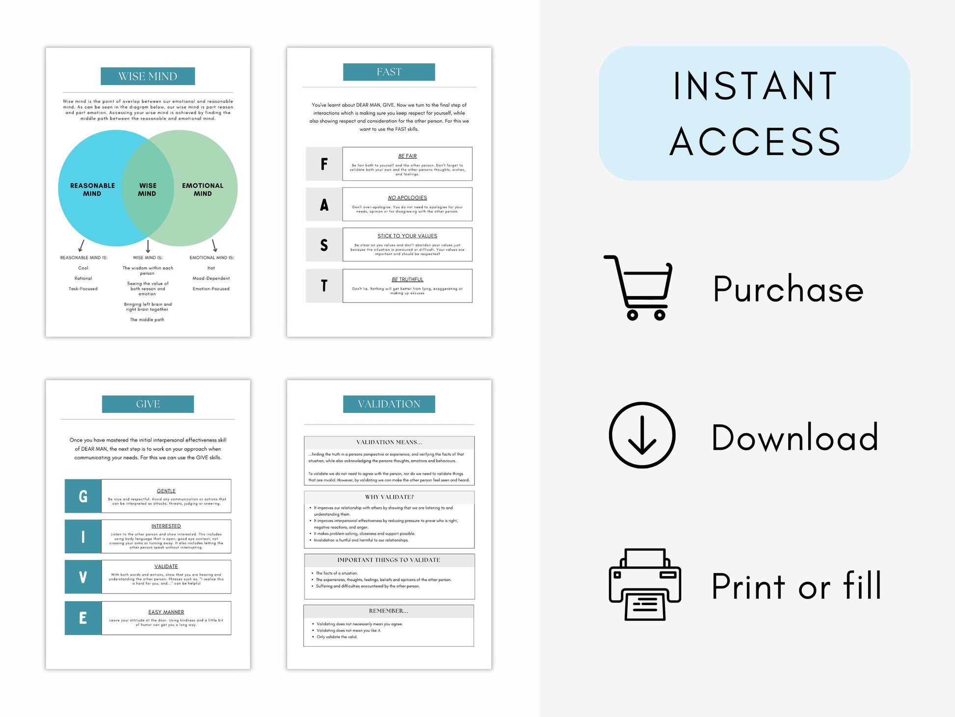 DBT Worksheets Mega Bundle PDF