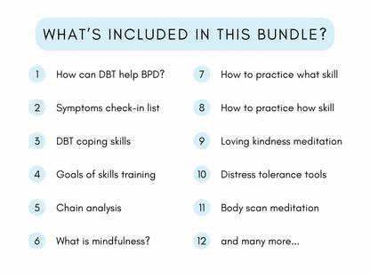 DBT for BPD Worksheet Bundle PDF