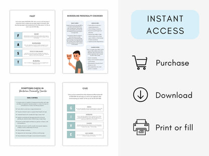 DBT for BPD Worksheet Bundle PDF