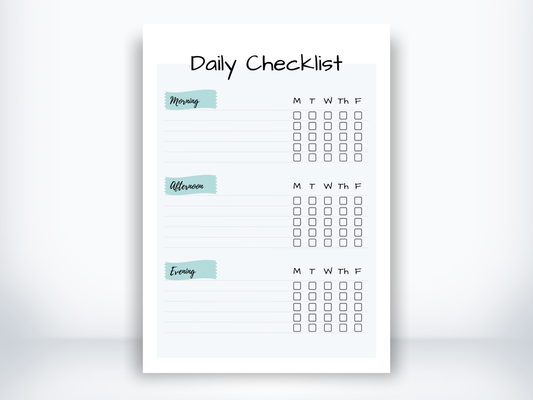 Daily Checklist PDF - EMPTY