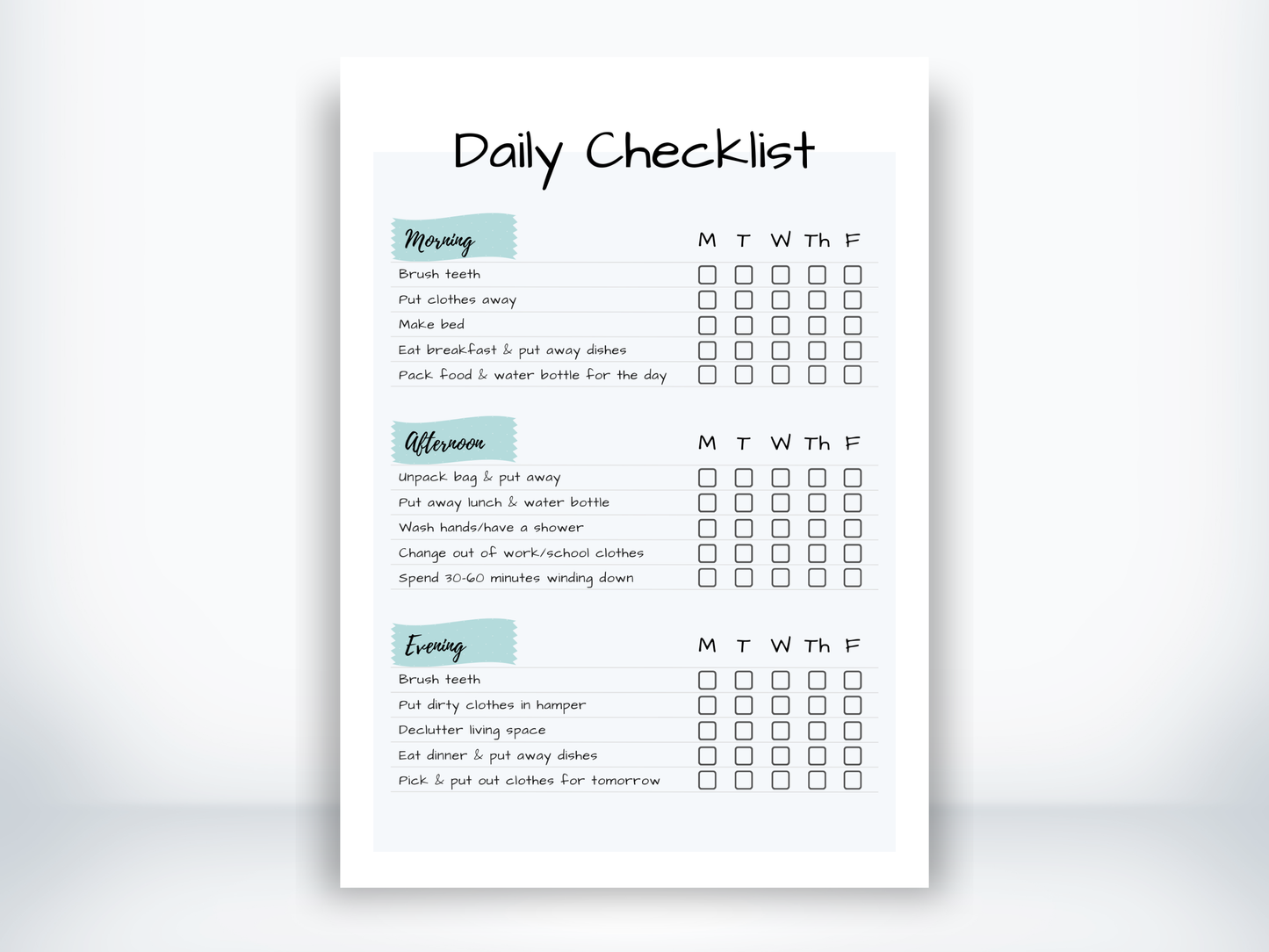 Daily Checklist PDF