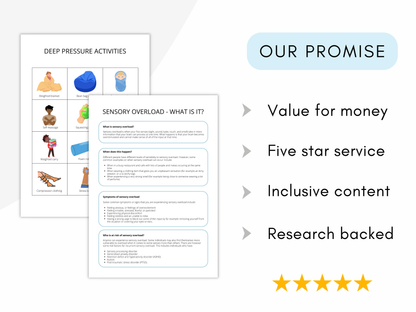 Deep Pressure Sensory Regulation Handouts