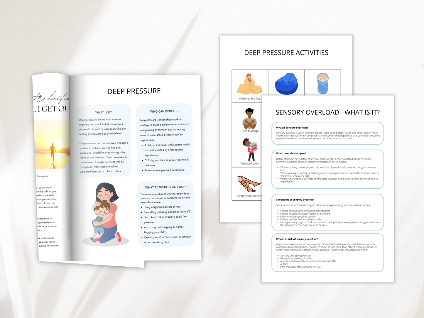 Deep Pressure Sensory Regulation Handouts