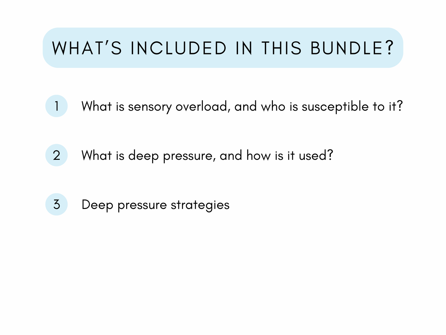 Deep Pressure Sensory Regulation Handouts