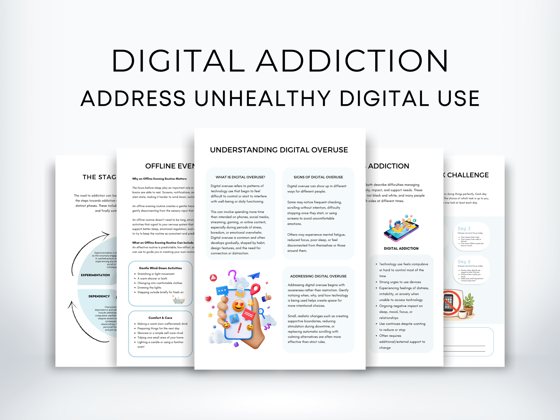 Digital Addiction Worksheets