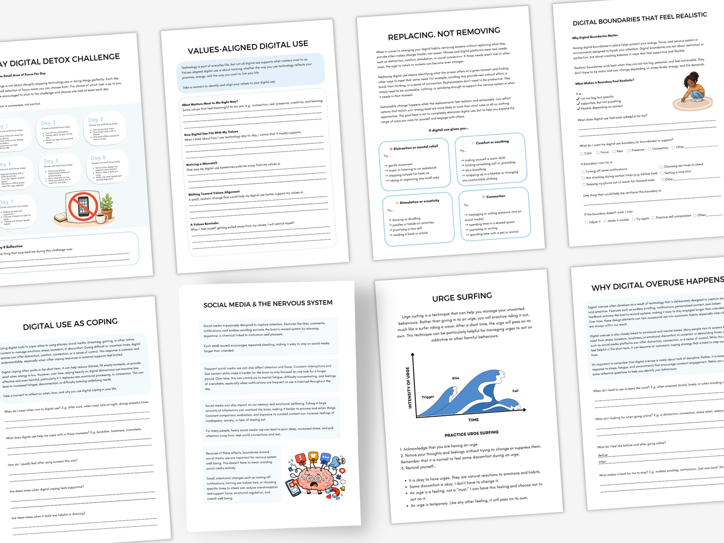 Digital Addiction Worksheets