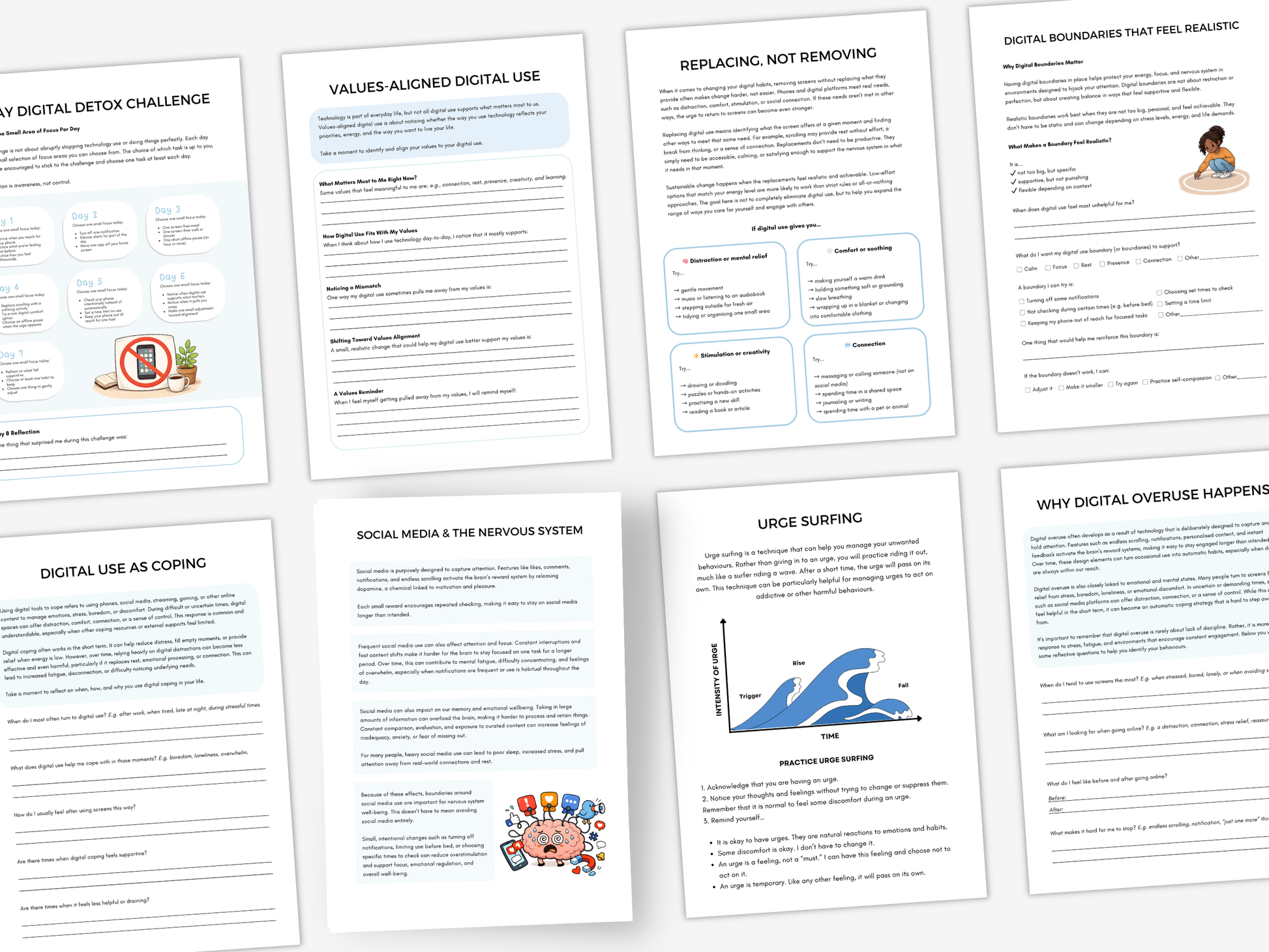 Digital Addiction Worksheets