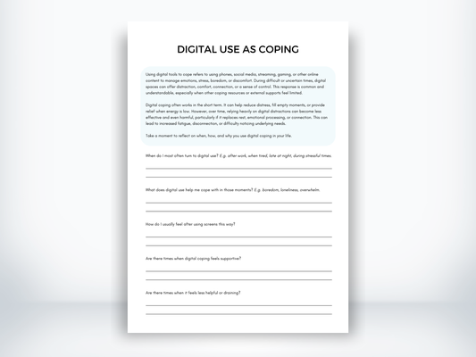 Digital Use As Coping Handout PDF