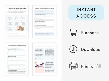 Digital Detox Challenge Worksheets
