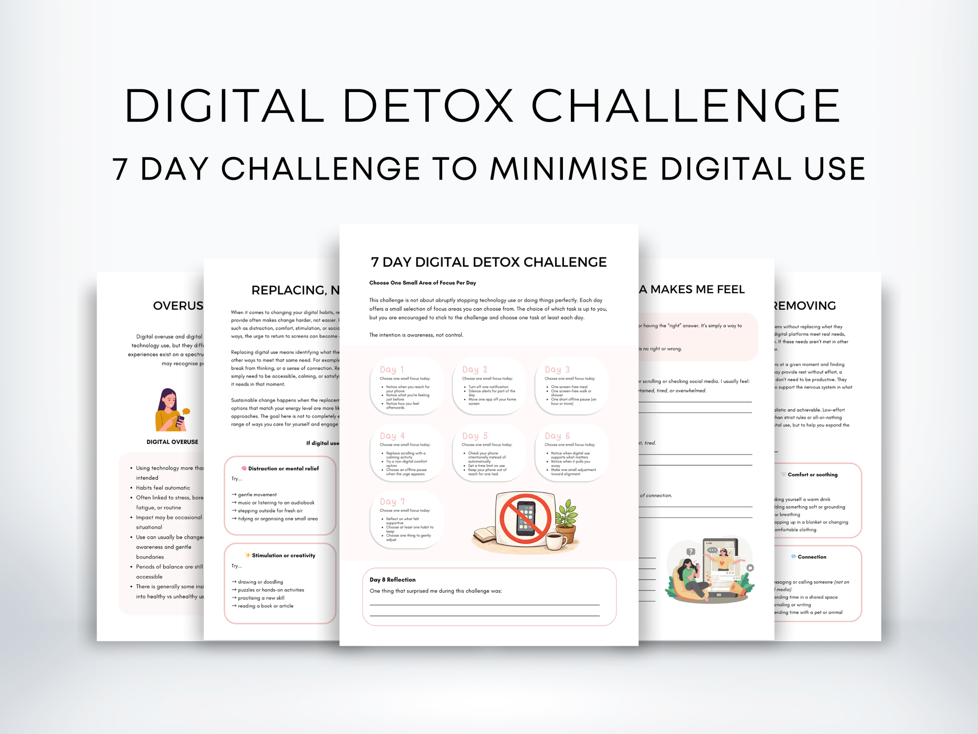 Digital Detox Challenge Worksheets