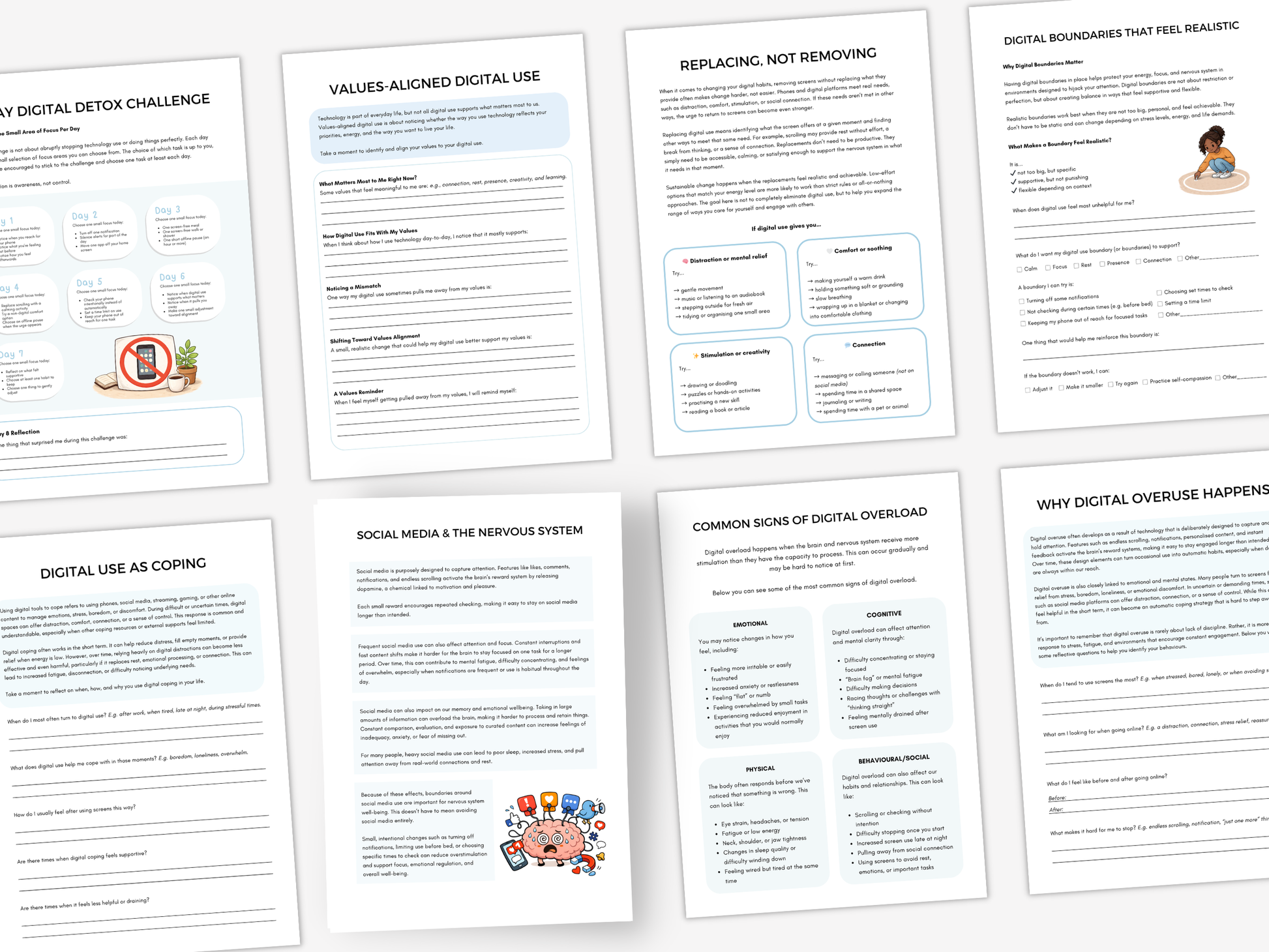 Digital Detox Challenge Worksheets