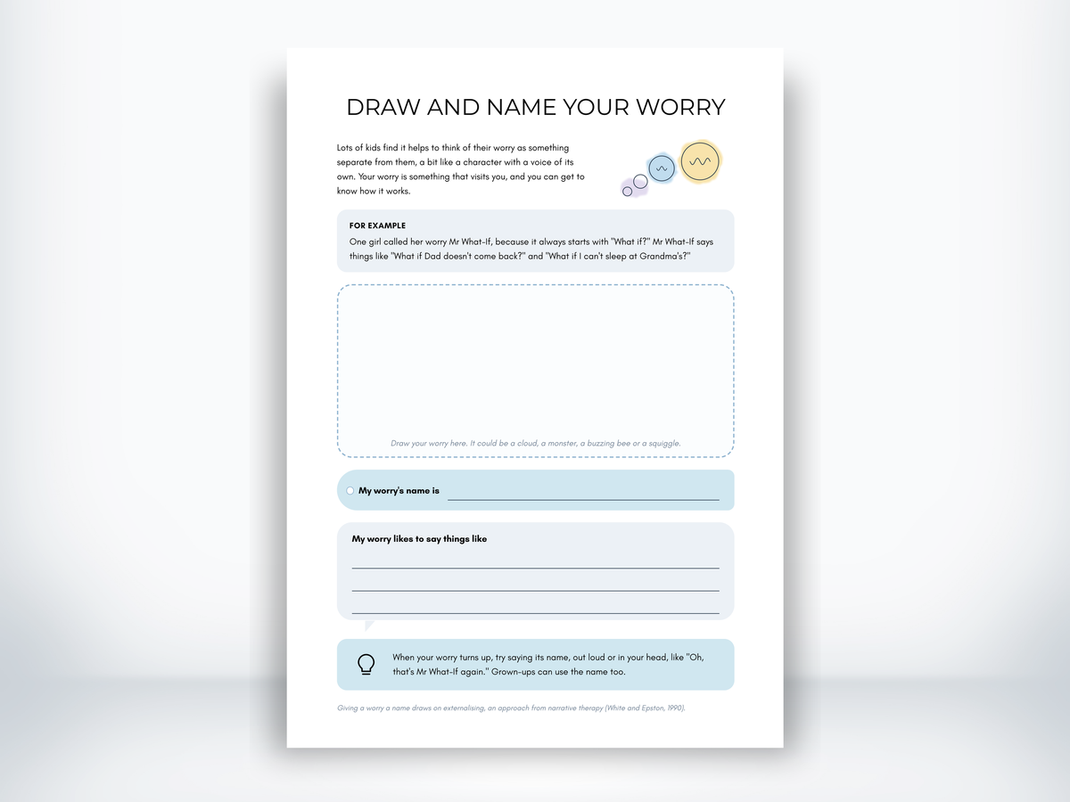 Draw and Name Your Worry PDF - My Thriving Mind