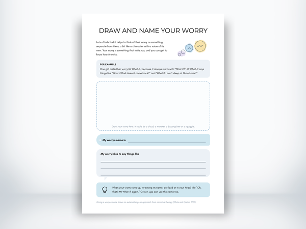 Draw and Name Your Worry PDF - My Thriving Mind