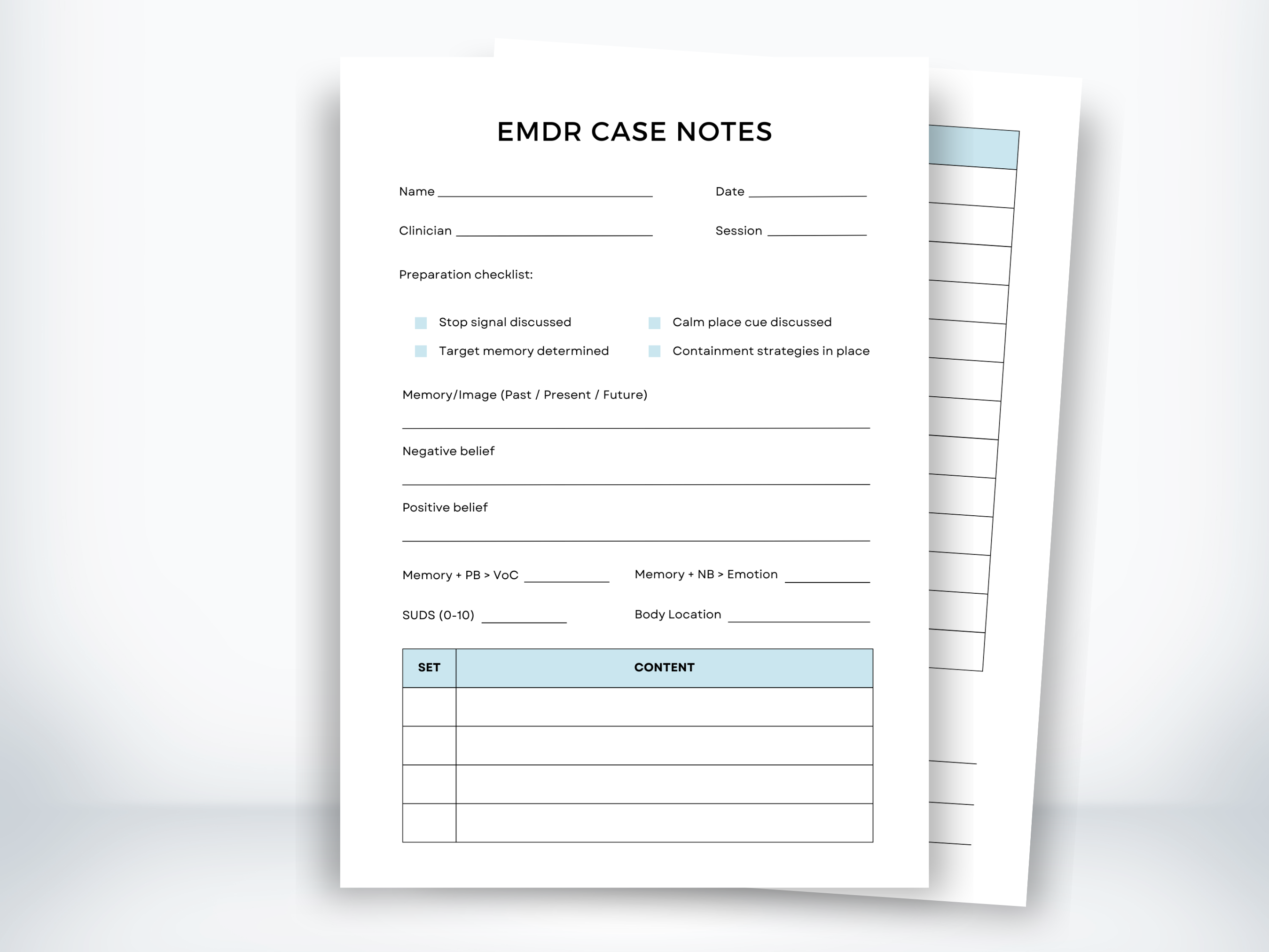 Emdr Case Note Example EMDR Case Note Template Worksheet (PDF) | My Thriving Mind