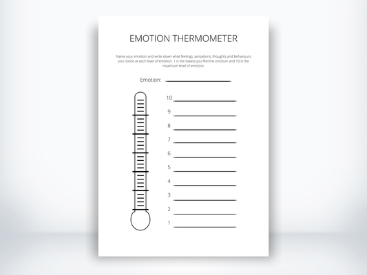 Emotion Thermometer Worksheet PDF