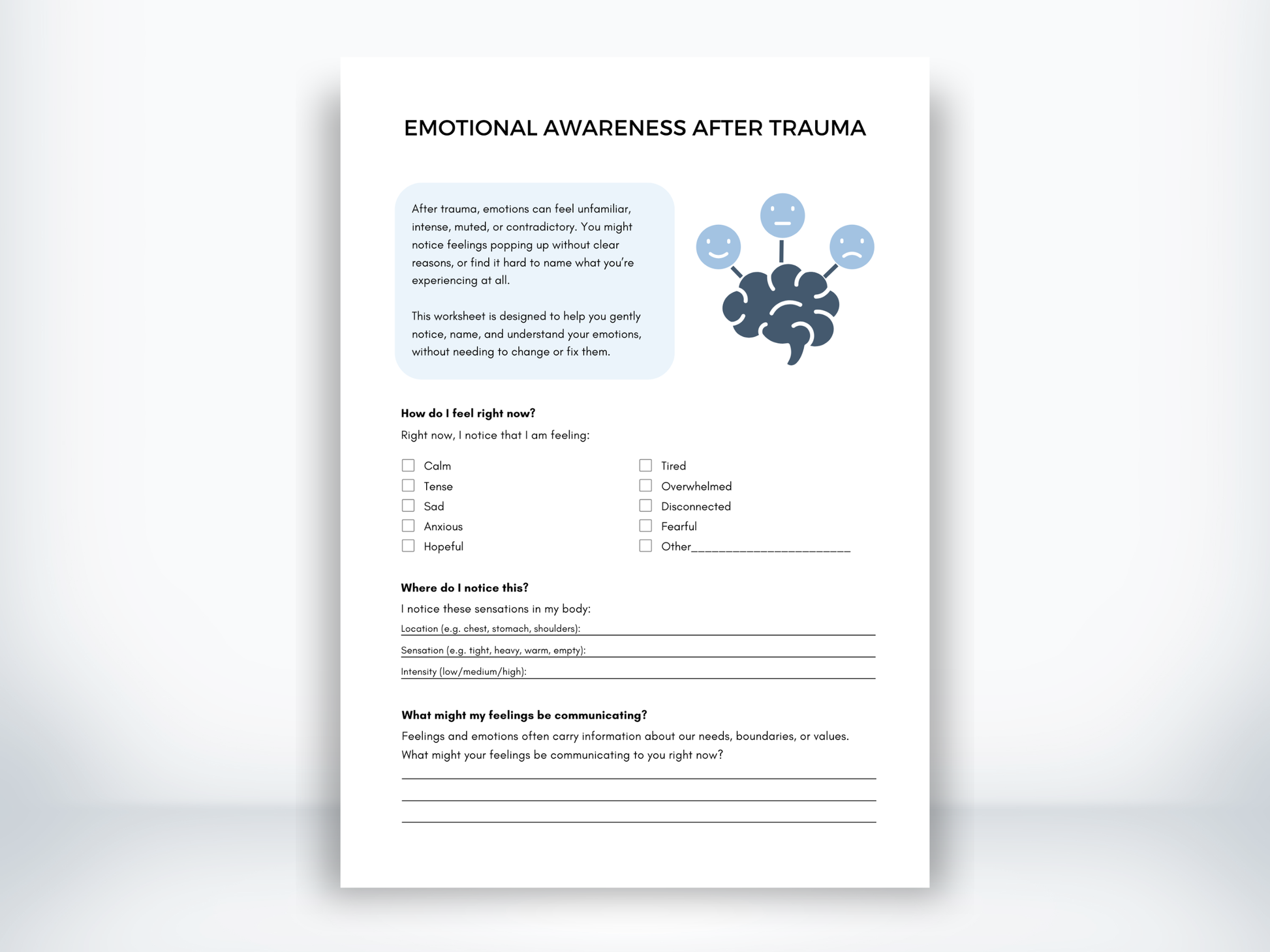Emotional Awareness After Trauma PDF