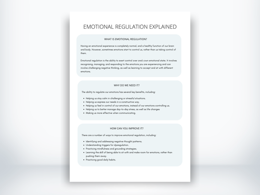 Emotional Regulation Handout PDF
