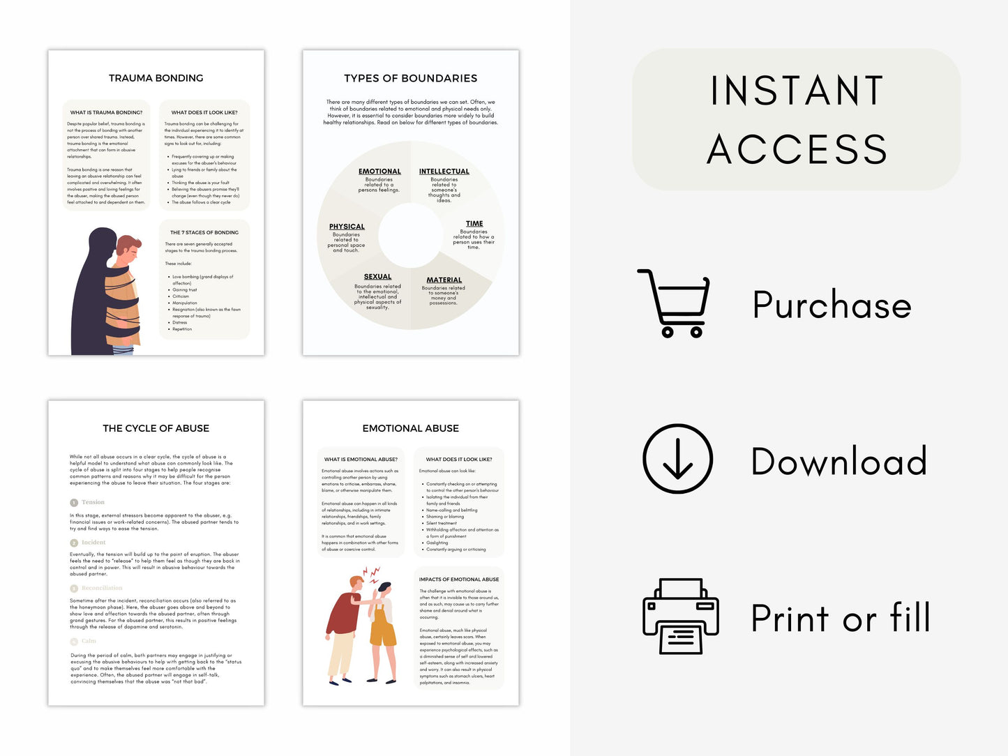 Emotional Abuse Therapy Worksheets