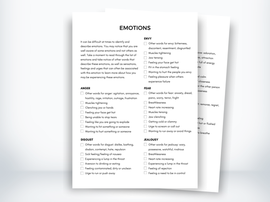 Emotions Checklist PDF