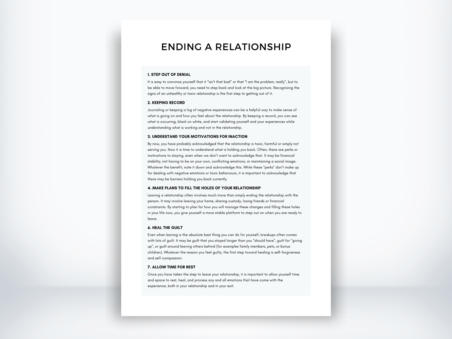 Ending a Relationship Handout PDF
