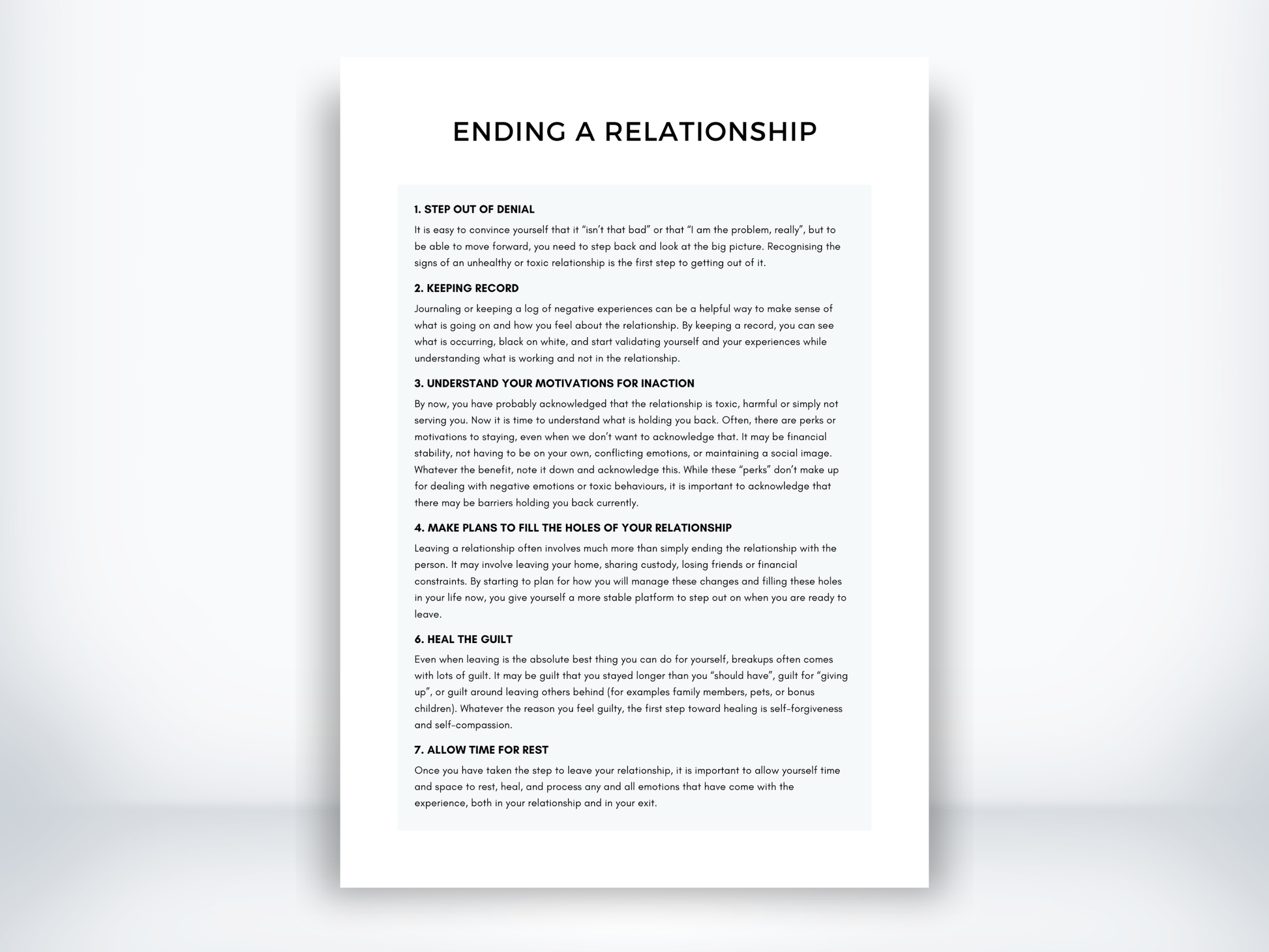 Ending a Relationship Handout PDF