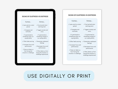 Eustress vs Distress Worksheets