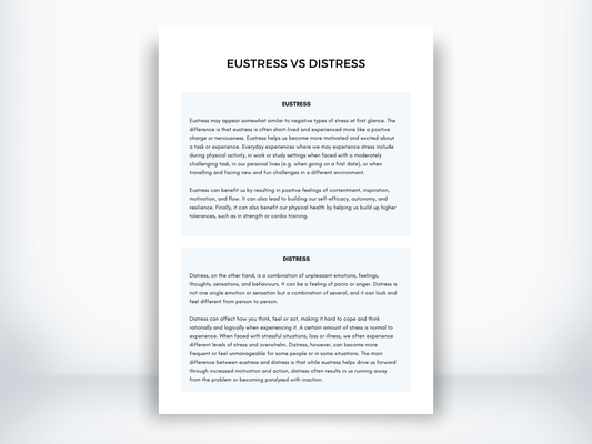 Eustress vs Distress Examples PDF