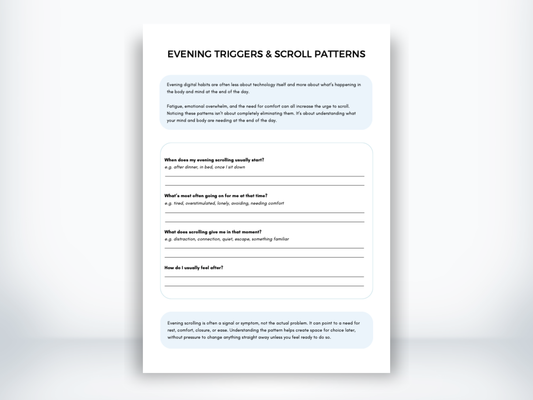 Evening Triggers and Scroll Patterns Worksheet PDF
