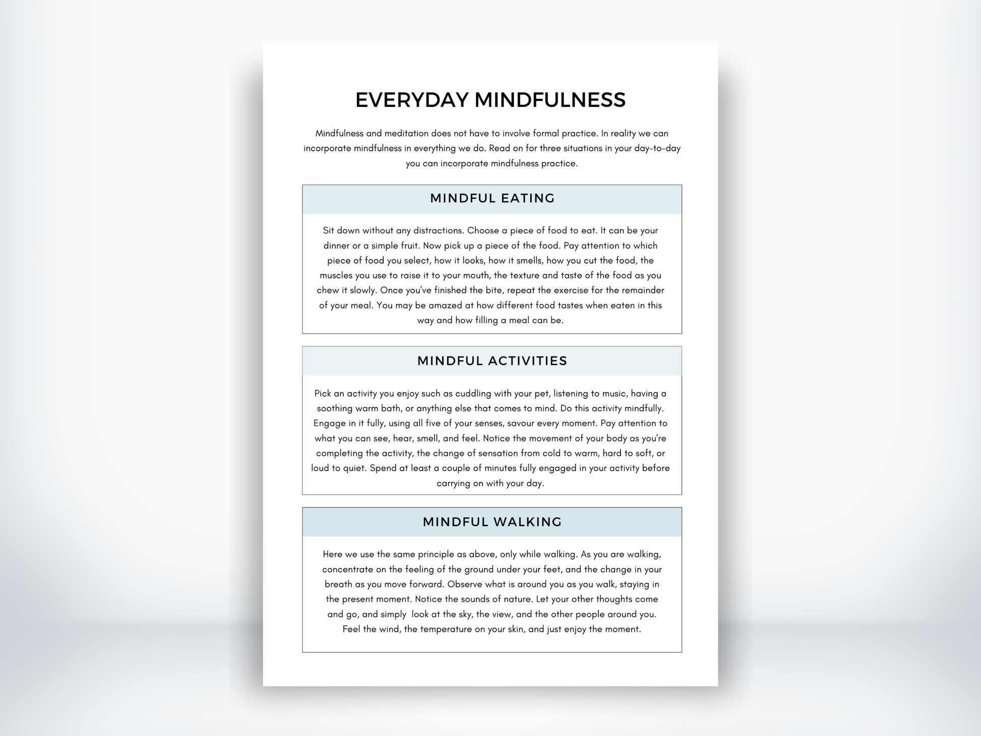 Everyday Mindfulness Practices PDF
