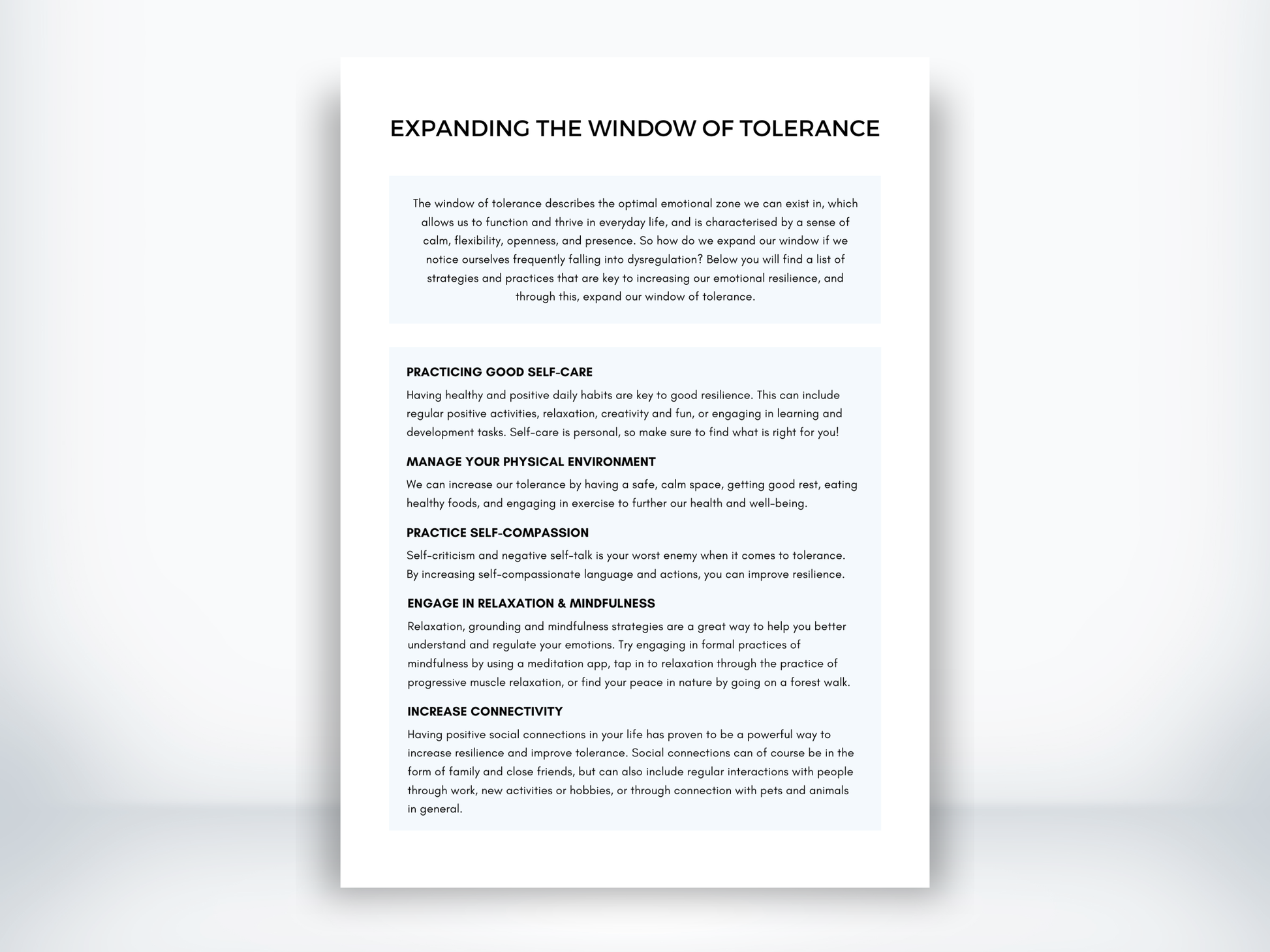 Expanding The Window of Tolerance PDF