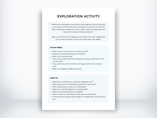 Exploration Activity for Couples PDF