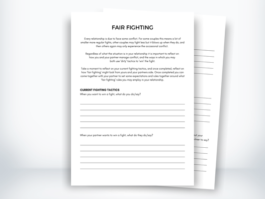 Fair Fighting Rules Worksheet PDF