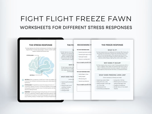 Fight Flight Freeze Fawn Worksheets PDF