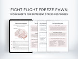Fight Flight Freeze Fawn Worksheets | My Thriving Mind