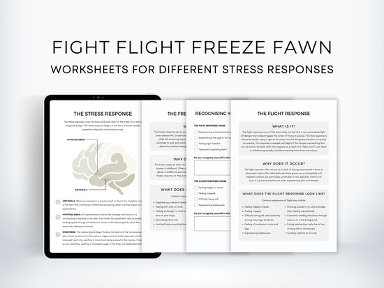 Fight Flight Freeze Fawn Worksheets | My Thriving Mind