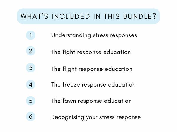 Fight Flight Freeze Fawn Worksheets | My Thriving Mind