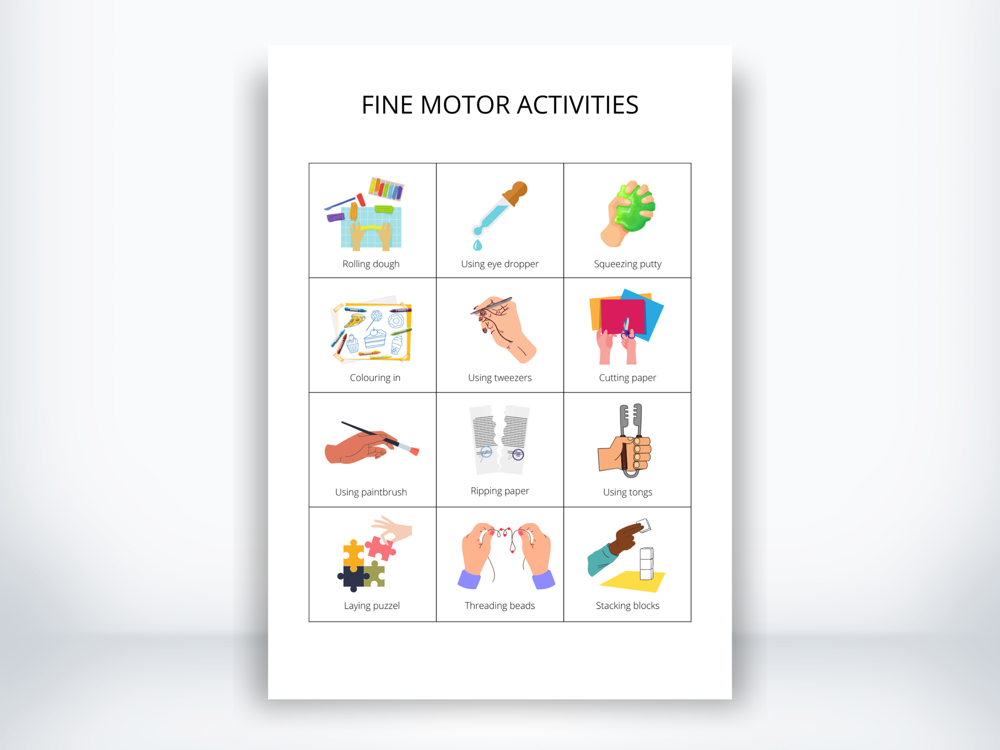 Fine Motor Activity Cards PDF