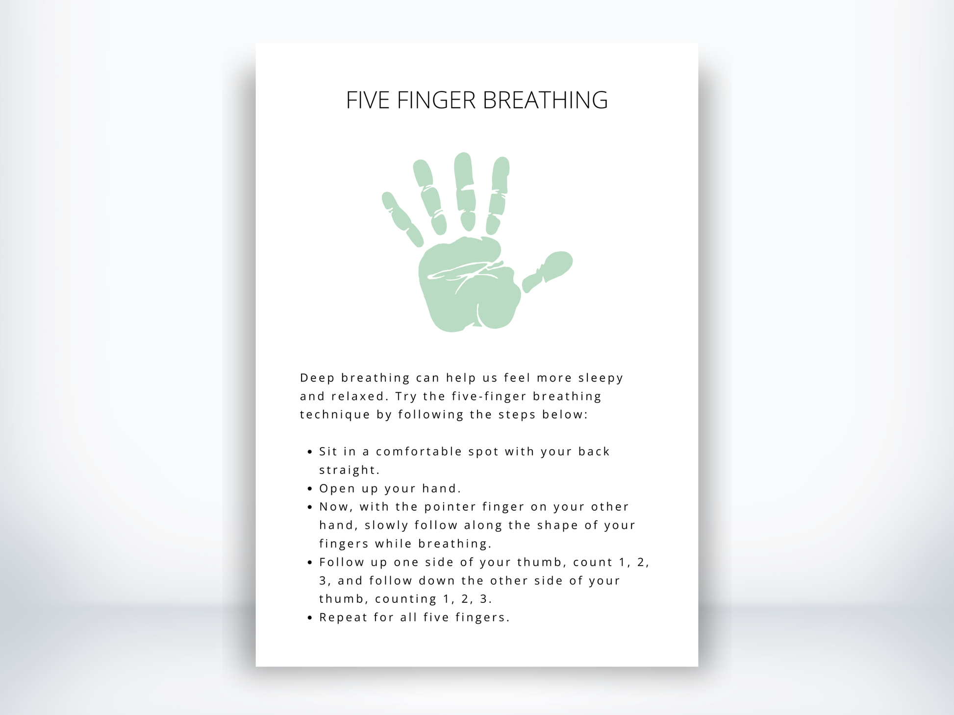Five Finger Breathing Technique PDF
